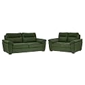 Wakefit Sofa Set | 5 Year Warranty | Sofa 5 Seater, 5 Seater Sofa for Living Room, Wooden Sofa Set 3+2 Seater - Lounger Plus(Reflection : Green)