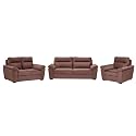 Wakefit Sofa Set | 3 Year Warranty | Sofa 6 Seater, 6 Seater Sofa for Living Room, Wooden Sofa Set, Sofa Set 3+2+1 Seater - Lounger Plus(Reflection : Rose Brown)
