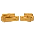 Wakefit Sofa Set | 5 Year Warranty | Sofa 5 Seater, 5 Seater Sofa for Living Room, Wooden Sofa Set 3+2 Seater - Lounger Plus(Reflection : Yellow)