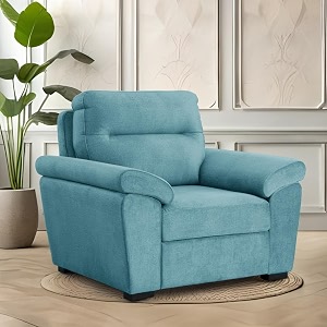 wakefit sofa set  5 year warranty  sofa 1 seater 1 seater sofa for living room wooden sofa set single seater - lounger plusreflection  aqua blue