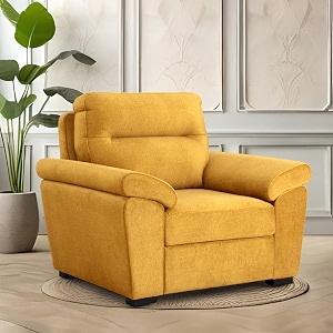 wakefit sofa set  3 year warranty  sofa 1 seater 1 seater sofa for living room wooden sofa set single seater - lounger plusreflection  yellow
