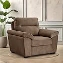 Wakefit Sofa Set | 3 Year Warranty | Sofa 1 Seater, 1 Seater Sofa for Living Room, Wooden Sofa Set, Sofa Set Single Seater - Lounger Plus(Reflection : Mocha Brown)