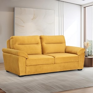 wakefit sofa set  5 year warranty  sofa 3 seater 3 seater sofa for living room wooden sofa set couch sofa for living room - lounger plusreflection  yellow