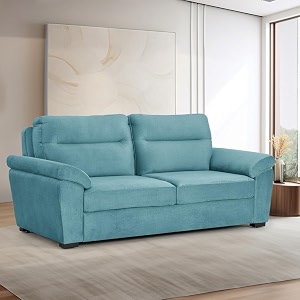 wakefit sofa set  5 year warranty  sofa 3 seater 3 seater sofa for living room wooden sofa set couch sofa for living room - lounger plusreflection  aqua blue