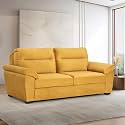 Wakefit Sofa Set | 5 Year Warranty | Sofa 3 Seater, 3 Seater Sofa for Living Room, Wooden Sofa Set, Couch Sofa for Living Room - Lounger Plus(Reflection : Yellow)