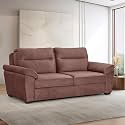 Wakefit 3 Seater Sofa | 3 Year Warranty | Wooden Sofa Set, Rose Brown, 80.70 x 41.33 x 43.31 Inches, Living Room Sofa