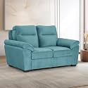 Wakefit Sofa Set | 5 Year Warranty | Sofa 2 Seater, 2 Seater Sofa for Living Room, Wooden Sofa Set, Couch Sofa for Living Room - Lounger Plus(Reflection : Aqua Blue)