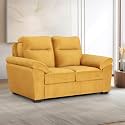 Wakefit Sofa Set | 5 Year Warranty | Sofa 2 Seater, 2 Seater Sofa for Living Room, Wooden Sofa Set, Couch Sofa for Living Room - Lounger Plus(Reflection : Yellow)