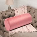 Wakefit Medium Firm Bolster Pillow | Pack of 1 | 25x10 Inch | Foam & Removable Velvet Fabric | Machine Washable Cover | for Bed, Sofa & Diwan | Pink