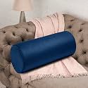 Wakefit Medium Firm Bolster Pillow | Pack of 1 | 25x10 Inch | Foam & Removable Velvet Fabric | Machine Washable Cover | for Bed, Sofa & Diwan | Blue
