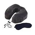 Wakefit Memory Foam Neck Pillow For Travel, Multipurpose For Neck Rest | Travel In Aeroplane | Car | Train | Bus For Men And Women, Eye Mask Free, Standard