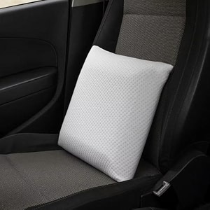 wakefit memory foam back support cushion  ergonomic lumbar lower amp upper back support pillow  textured mesh cover  office chair amp car seat cushion  2 year warranty  14x14 inch  white