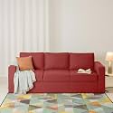 Wakefit Sofa Set | 3 Year Warranty | Sofa 3 Seater, 3 Seater Sofa for Living Room, Wooden Sofa Set, Couch Sofa for Living Room, Sofa for Living Room - Napper(Omega : Red)