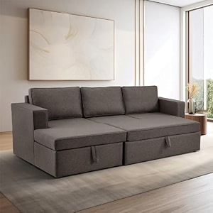 wakefit sofa cum bed  3 yrs warranty  sofa cum bed 3 seater sofa bed 6 x 4 feet bed cum sofa foldable sofa cum bed sofa cum bed for living room with 3 cushions - napper omega choco brown