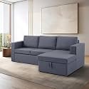 Wakefit Neem Wood Sofa Cum Bed 3 Seater | 3 Yrs Warranty | Sofa Bed 6 X 4 Feet, Foldable Sofa Cum Bed - Amoeba (Malphino: Cobalt Blue)