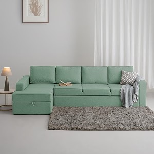 wakefit sofa set  3 year warranty  sofa 3 seater 3 seater sofa for living room wooden sofa set 3 seater  left aligned sofa for living room - napperomega  green