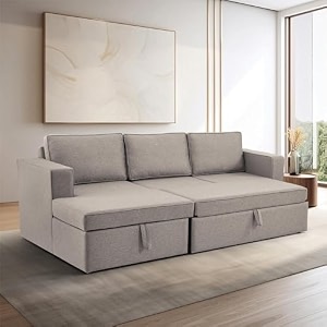 wakefit 3 seater sofa bed 6 x 4 feet pearl pine wood high density foam modern armless split back 3 cushions 3 yrs warranty