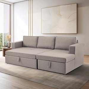 wakefit neem wood sofa cum bed 3 seater  3 yrs warranty  sofa bed 6 x 4 feet foldable sofa cum bed - amoeba malphino cobalt blue