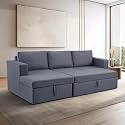 Wakefit Sofa Set | 3 Years Warranty | Sofa Set 3 Seater, Pull Out Sofa 6 X 4 Feet, 3 Seater Sofa with Storage, Sofa Set 3 Seater for Living Room - Napper(Omega: Ash Grey)