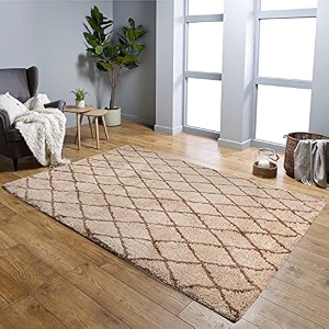 wakefit the network microfiber rug beige 152x213 cm
