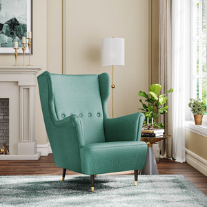 wakefit nicco wing chair solid wood living room chair