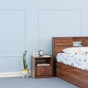 Wakefit Bedside Table| Engineered Wood Side Table with Storage with Single Drawer | 1 Year Warranty | - Elara - Columbian Walnut