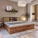 Wakefit Bed | 1 Yr Warranty | King Size Bed, Storage Box &amp; Foam-Cushioned Upholstery Headboard, Density: 680–750 kg/m³, Termite &amp; Borer Resistant, Fits Mattresses Up to 8 Inches (Orion 78 x 72 - CW)