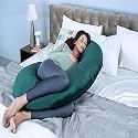 Wakefit Pregnancy & Nursing Pillow Combo | 6 Months Warranty | C Shape Maternity Pillow for Pregnancy Sleeping, 5 in 1 Nursing Pillow for Breastfeeding with Cotton Removable Cover | Peacock Green