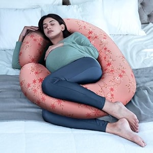 wakefit pregnancy pillow  6 months warranty  velvet c-shape maternity pillow for pregnant mothers pillow for pregnant women  charcoal grey