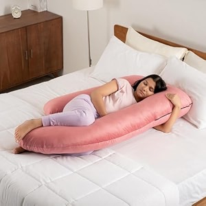 wakefit pregnancy pillow  6 months warranty  velvet j-shape maternity pillow for pregnant mothers pillow for pregnant women  pink