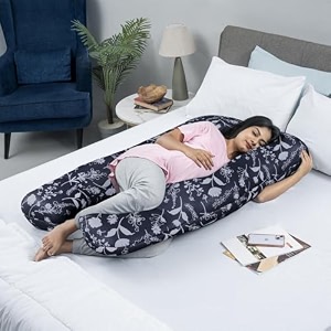 wakefit pregnancy pillow  6 months warranty  velvet c-shape maternity pillow for pregnant mothers pillow for pregnant women  charcoal grey