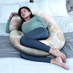 wakefit pregnancy pillow  6 months warranty  velvet c-shape maternity pillow for pregnant mothers pillow for pregnant women  charcoal grey