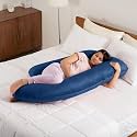 Wakefit Pregnancy Pillow | 6 Months Warranty | Velvet J-Shape Maternity Pillow for Pregnant Mothers, Pillow for Pregnant Women | Dark Blue