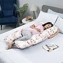 Wakefit Pregnancy Pillow | 6 Months Warranty | 100% Cotton U-Shape Maternity Pillow for Pregnant Mothers, Pillow for Pregnant Women with Breathable &amp; No Heat Fabric | Sakura White