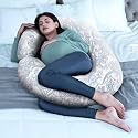 Wakefit Pregnancy Pillow | 6 Months Warranty | 100% Cotton C-Shape Maternity Pillow for Pregnant Mothers, Pillow for Pregnant Women with Breathable &amp; No Heat Fabric | Paisley