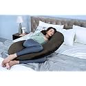 Wakefit Pregnancy Pillow | 6 Months Warranty | Velvet C-Shape Maternity Pillow for Pregnant Mothers, Pillow for Pregnant Women | Charcoal Grey