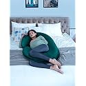 Wakefit Pregnancy Pillow | 6 Months Warranty | Velvet C-Shape Maternity Pillow for Pregnant Mothers, Pillow for Pregnant Women | Peacock Green