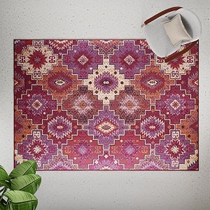 wakefit 3d printed carpet  vintage carpet rug runner and carpets for bedroomliving areahome  soft amp stylish print on felt  3 x 5 feet  polyester  anti skid backing  charlie-redpurple