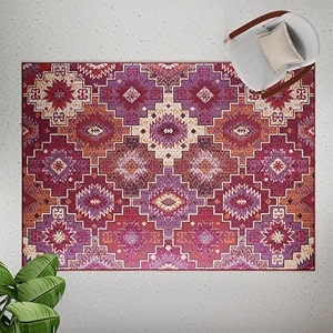 wakefit 3d printed carpet  vintage carpet rug runner and carpets for bedroomliving areahome  soft amp stylish print on felt  3 x 5 feet  polyester  anti skid backing  charlie-redpurple