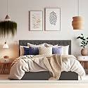 Wakefit Bed | King (78 X 72) Solid Wood Bed, Upholstered, with Storage, 3 Year Warranty - Solis - Velvet Stone