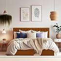 Wakefit Bed | King (78 X 72) Solid Wood Bed, Upholstered, with Storage, 3 Year Warranty - Solis - Velvet Amber
