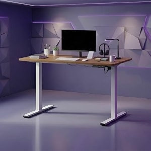 wakefit study table  5 yr warranty  standing desk computer table for home pc electric height adjustable digital display amp 4 memory presets free installation modern ergonomic wobble-free - notiq
