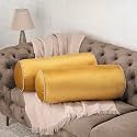 Wakefit Super Soft Bolster Pillow | Set of 2 | 25x10 Inch | Hollow Fiber Filling &amp; Premium Textured Upholstery Fabric | Machine Washable Pillow | for Bed, Sofa &amp; Diwan | Yellow