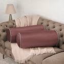 Wakefit Super Soft Bolster Pillow | Set of 2 | 25x10 Inch | Hollow Fiber Filling &amp; Premium Textured Upholstery Fabric | Machine Washable Pillow | for Bed, Sofa &amp; Diwan | Rose Brown