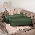 Wakefit Super Soft Bolster Pillow | Set of 2 | 25x10 Inch | Hollow Fiber Filling &amp; Premium Textured Upholstery Fabric | Machine Washable Pillow | for Bed, Sofa &amp; Diwan | Green