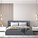 Wakefit Bed | King (78 X 72) Solid Wood Bed, Upholstered, with Storage, 3 Year Warranty - Surma - Omega Blue
