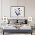 Wakefit Bed | King (78 X 72) Solid Wood Bed, Upholstered, Without Storage, 3 Year Warranty - Surma - Omega Blue