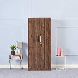 wakefit wardrobe  1 year warranty  wardrobe for clothes almirah for clothes cupboard almirah wooden tartan 2 door without mirror 1 drawer amp 1 hanging space 18mm panels ew matte finish