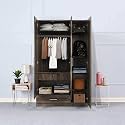 Wakefit Wardrobe | 1 Year Warranty | Engineered Wood Almirah, Cupboard for Clothes Storage | 3 Door, 1 Drawer, 1 Hanging Space | Cashmere - Napa Oak