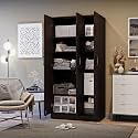 Wakefit Wardrobe for Bedroom | 1 Yr Warranty | Cupboard for Bedroom, Almirah, Wooden Wardrobe, Multi-Shelves Storage, Density:680–750 kg/m³, Free Installation from Brand (Twill - Wenge)